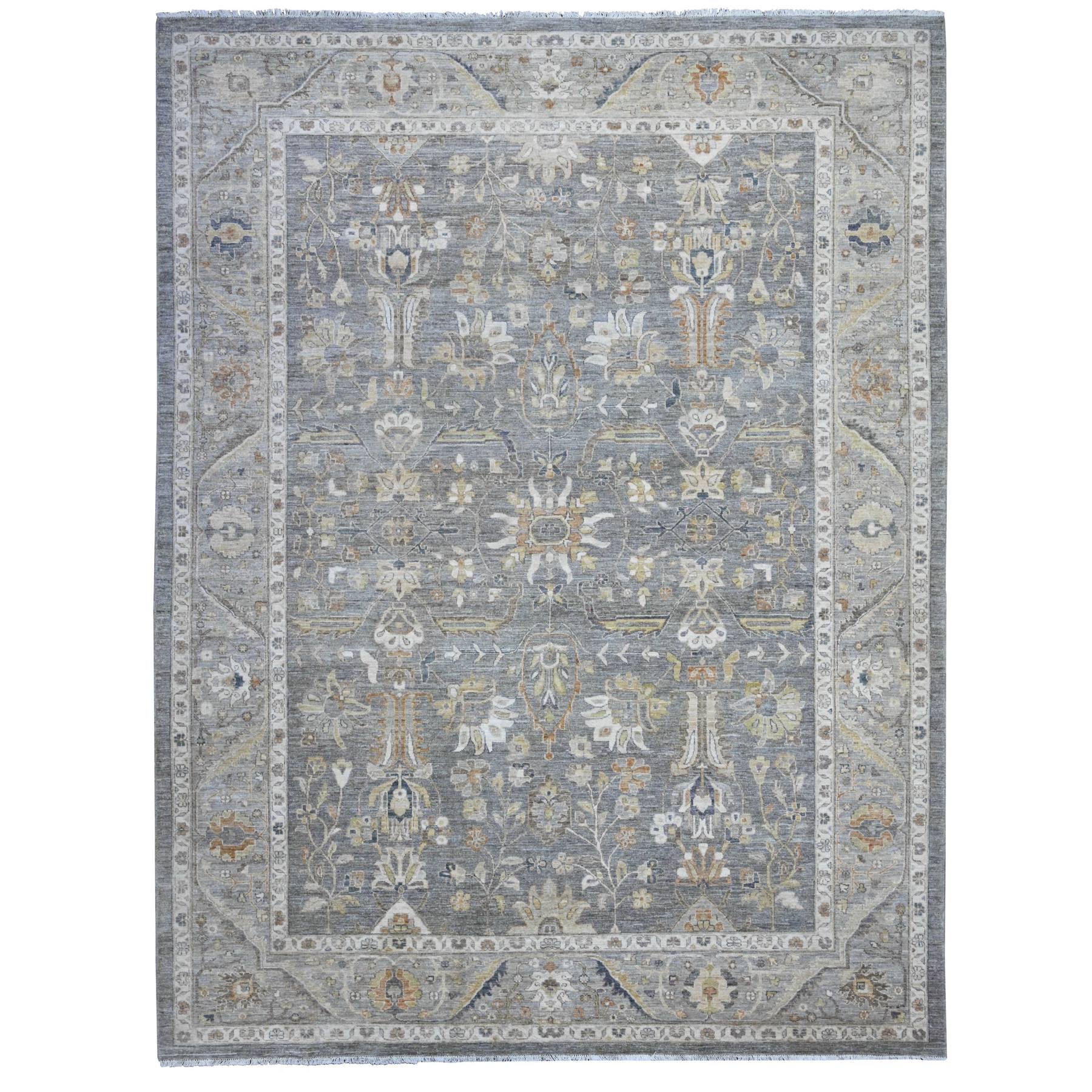 Transitional Wool Hand-Knotted Area Rug 9'1